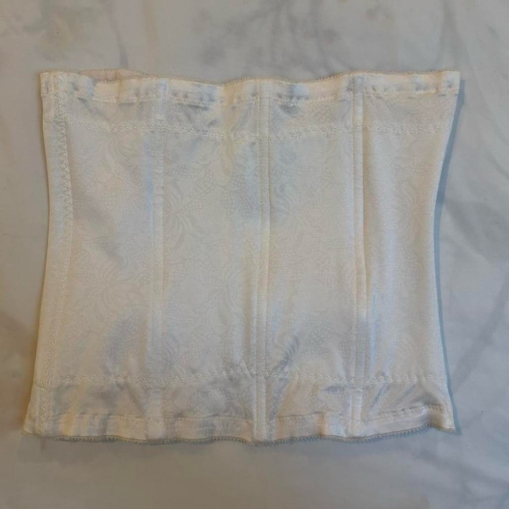 White Corset Top Waist Trainer Vintage 90s‎ Coquette Shapewear